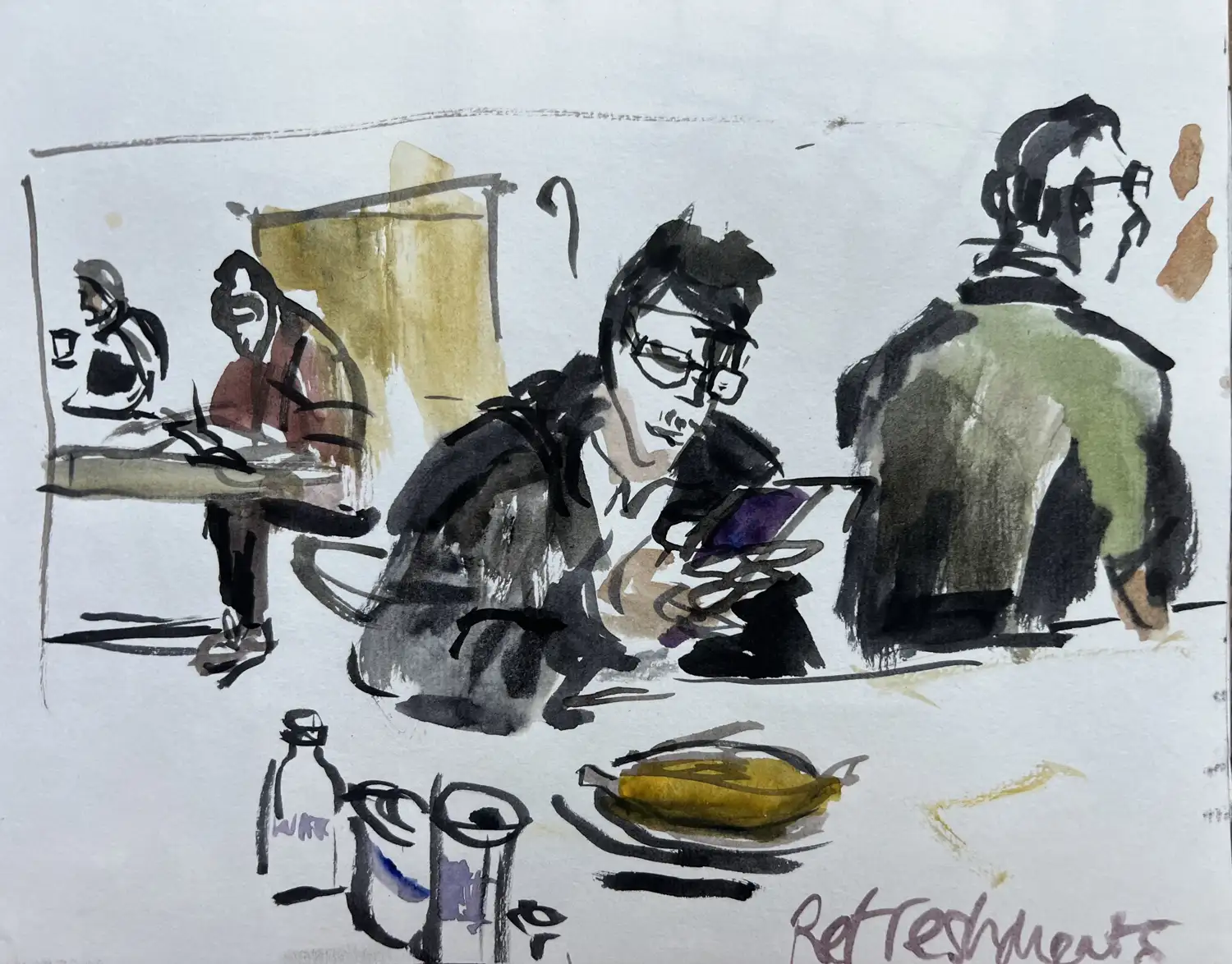 british museum caf watercolour